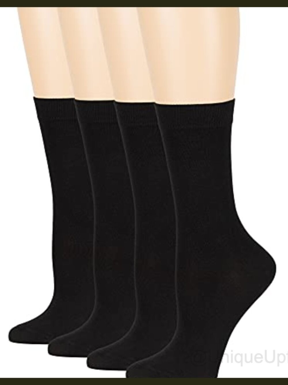 Bamboo Crew Dress Socks 4 Pack Seamless Toe Large Fit Womens